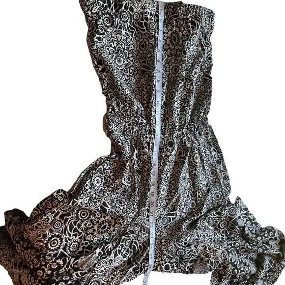 MSK Jumpsuit black and white print Small sleeveless elastic shoulder straps - Picture 10 of 10